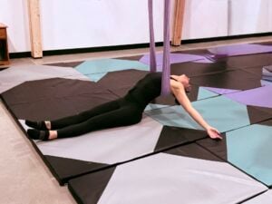 Restorative aerial yoga in Penticton.