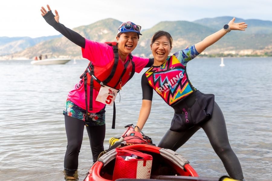 Ultraman Canada team on the lake